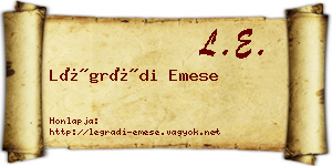 Légrádi Emese névjegykártya